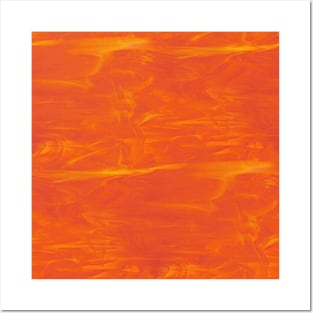 Orange and Yellow Swirl Marbled Glass Posters and Art